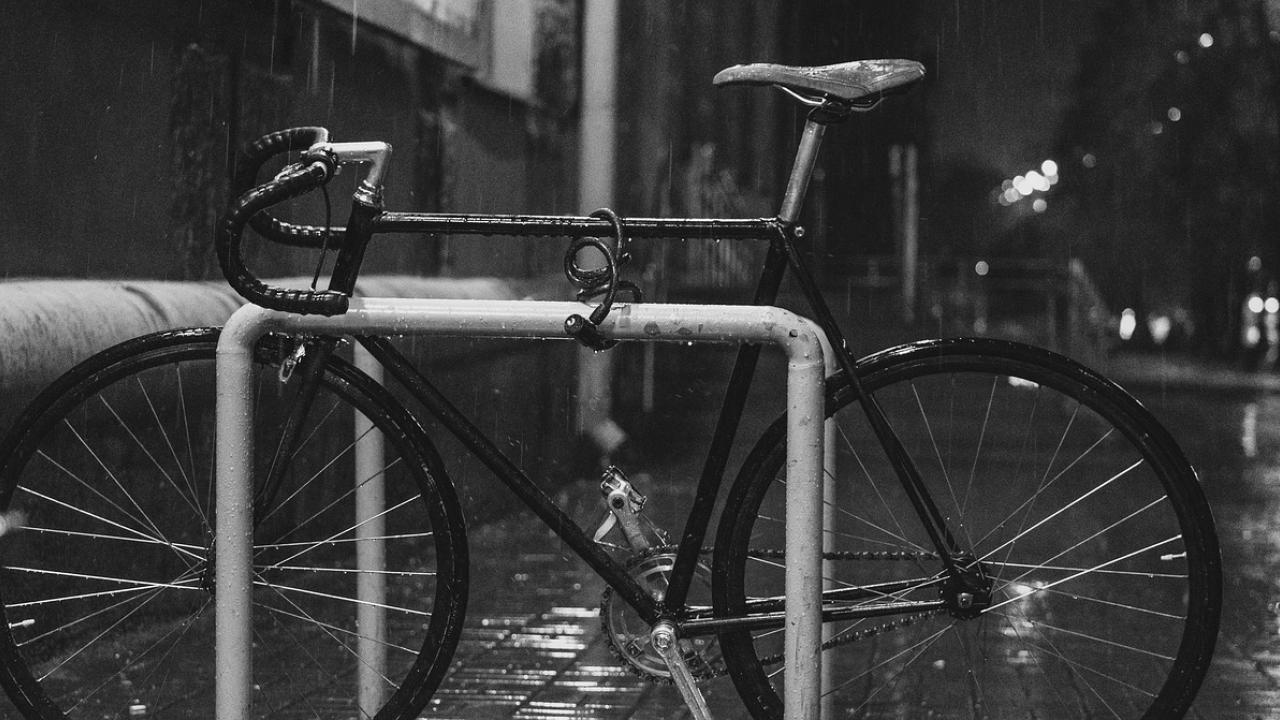 bicycle in the rain