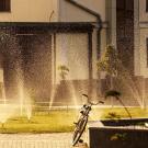 bicycle in front of fountain