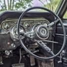 Steering wheel in vintage car