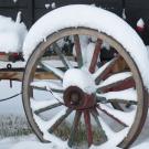 wagon wheel in snow